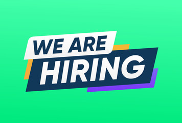 We are hiring , job announcement banner vector design template 