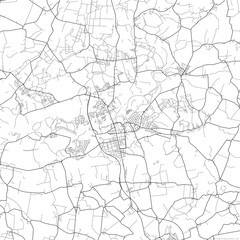 Fototapeta premium Area map of Pardubice Czech Republic with white background and black roads