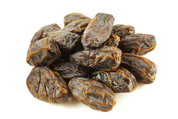 Pile of medjool dates isolated on white background