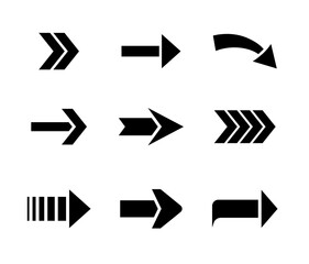 Set of black arrows isymbols.