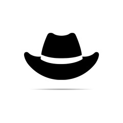 cowboy hat icon illustration, vector cowboy hat silhouette - Vector