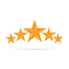 5 stars best rating vector icon illustration isolated on white background,