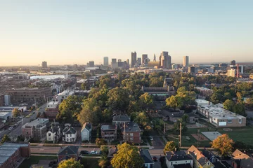 Fotobehang Panoramic view of Columbus, Ohio in the morning shot from art district © Llstock