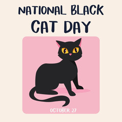 National Black Cat Day poster design concept.