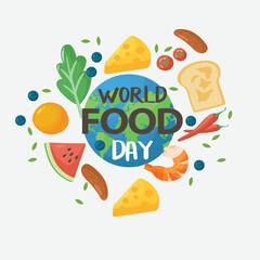 world food day vector illustration. food background.