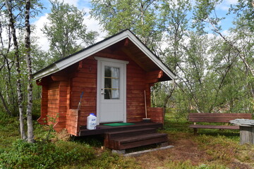Fototapeta na wymiar Summer cottage in Lapland, Finland