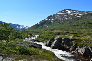 Stream and mountains in Norway