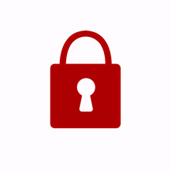 red padlock closed on a white background, LOCK ICON, red padlock icon on a white background, lock, vector illustration