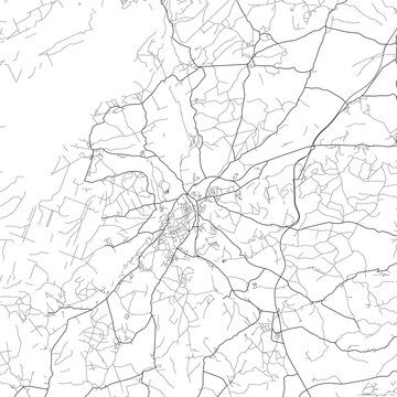 Area map of Pribram Czech Republic with white background and black roads