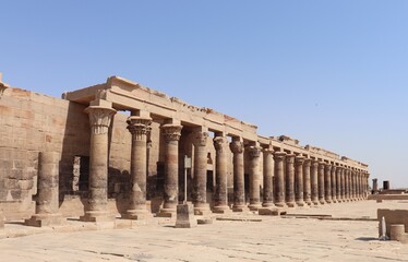Fototapeta premium Ancient columns at Philae temple in Aswan 