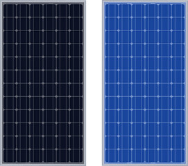 Solar energy panel on white, alternative electricity vector of sustainable resources. Vector file illustration - obrazy, fototapety, plakaty