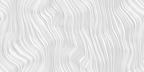 Seamless minimal metallic white abstract shiny etched waves background texture. Elegant wavy embossed glossy luxury metal wallpaper pattern. Tileable subtle light grey backdrop. 3d Rendering.. - obrazy, fototapety, plakaty