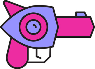 futuristic gun icon illustration