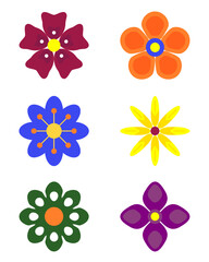 Set of flowers vector illustration
