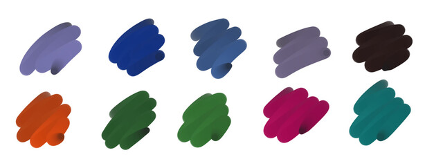 set of colorful spots on a white background