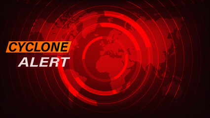 Cyclone Alert breaking news concept background