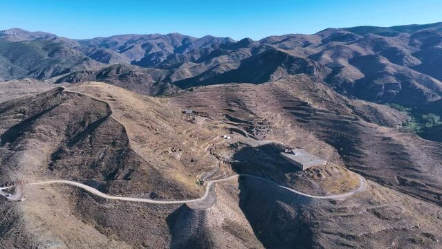 Aerial view from a drone of the Roman site of Augusta Bilbilis. Hu&eacute;rmeda. Saragossa. Aragon. Spain. Europe