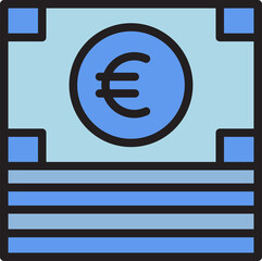 stack of euro banknotes icon
