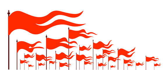 Orange Hindu Flags vector illustration. Bhagwa flags icon.