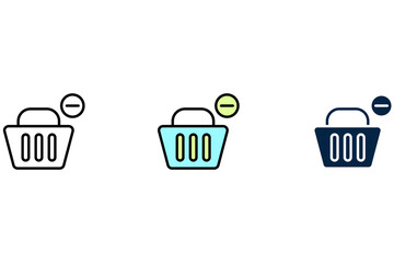 empty cart line icon. Simple element illustration. empty cart concept outline symbol design.
