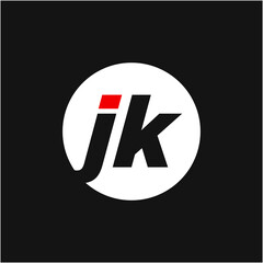 JK company name initial letters monogram. JK vector icon.