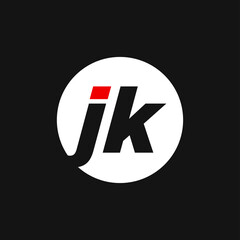 JK company name initial letters monogram. JK vector icon.