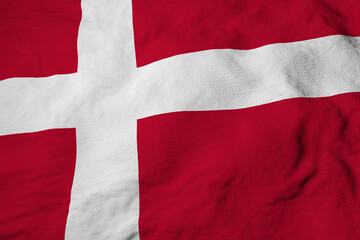 Waving flag of Denmark in 3D rendering