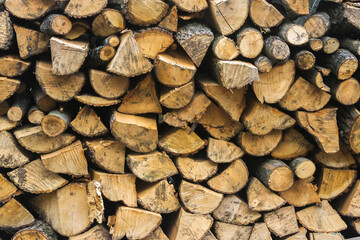 Fototapeta premium Pieces of wood for heating the house