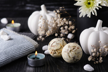 Herbal bath bombs, Fall decoration
