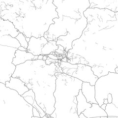 Area map of Velenje Slovenia with white background and black roads