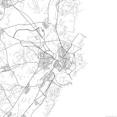 Fototapeta na wymiar Area map of Venlo Netherlands with white background and black roads