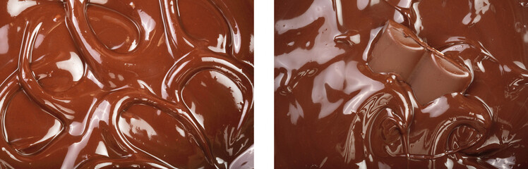 Melted chocolate swirl as a background closeup