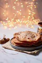 "Buñuelo" fried Christmas fritter, Mexican sweet tooth of December.