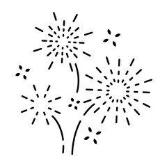 Obraz premium Fireworks line icon, outline vector sign, linear pictogram isolated on white. logo illustration. New year, christmas and celebration carnival. Happy new year