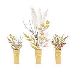 delicate and elegant composition of vase flowers