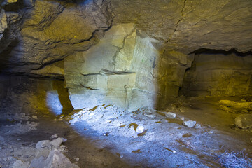 old underground quarries in light and shadow