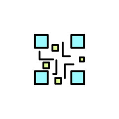 QR code scan line icon. Simple element illustration. QR code scan concept outline symbol design.