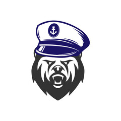 Gorilla Navy Cap Logo Vector Template 