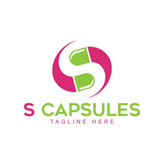Word S Capsules Logo Vector Template