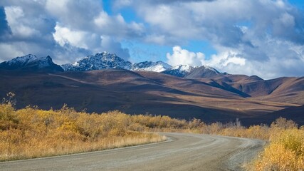 Yukon in Canada, wild landscape on the Dempster Highway