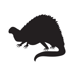 Dinosaur silhouette. Dinosaurs and Jurassic dino monsters icons. Vector silhouette of triceratops or T-rex, brontosaurus and stegosaurus, ceratosaurus and parasaurolophus reptile