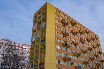 Fotobehang Apartment building in Slezska Ostrava area of Ostrava, Czech Republic © Fotokon
