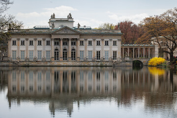 Fototapeta na wymiar Facade of Palace on the Isle in Lazienki Park in Warsaw, Poland
