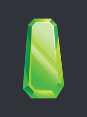 Jewelry gemstone. Precious stone or gem. Vector crystal icon. Isolated exquisite jewelry stone