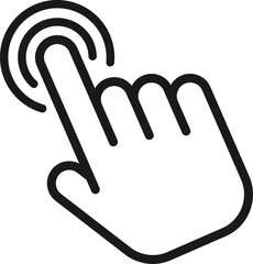 Hand cursor click png icon.