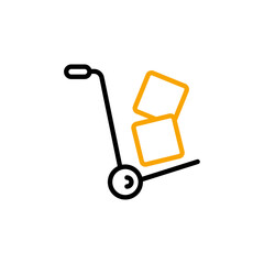 Hand truck line icon. Simple element illustration. Hand truck concept outline symbol design.