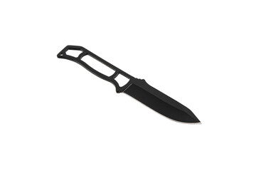 Throwing knife black. Weapon of a ninja or assassin. Isolate on a white back.