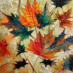 Fototapeta na wymiar autumn leaves background 2