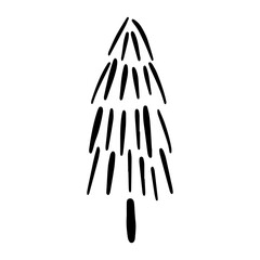 Vector Christmas tree outline icon.