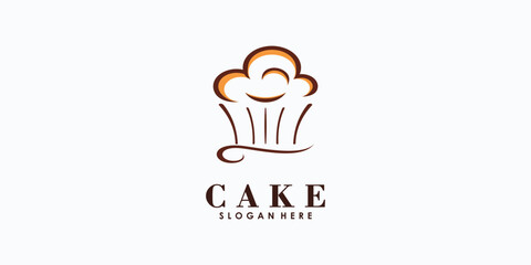 cake logo design vector with creative concept for your cake shop